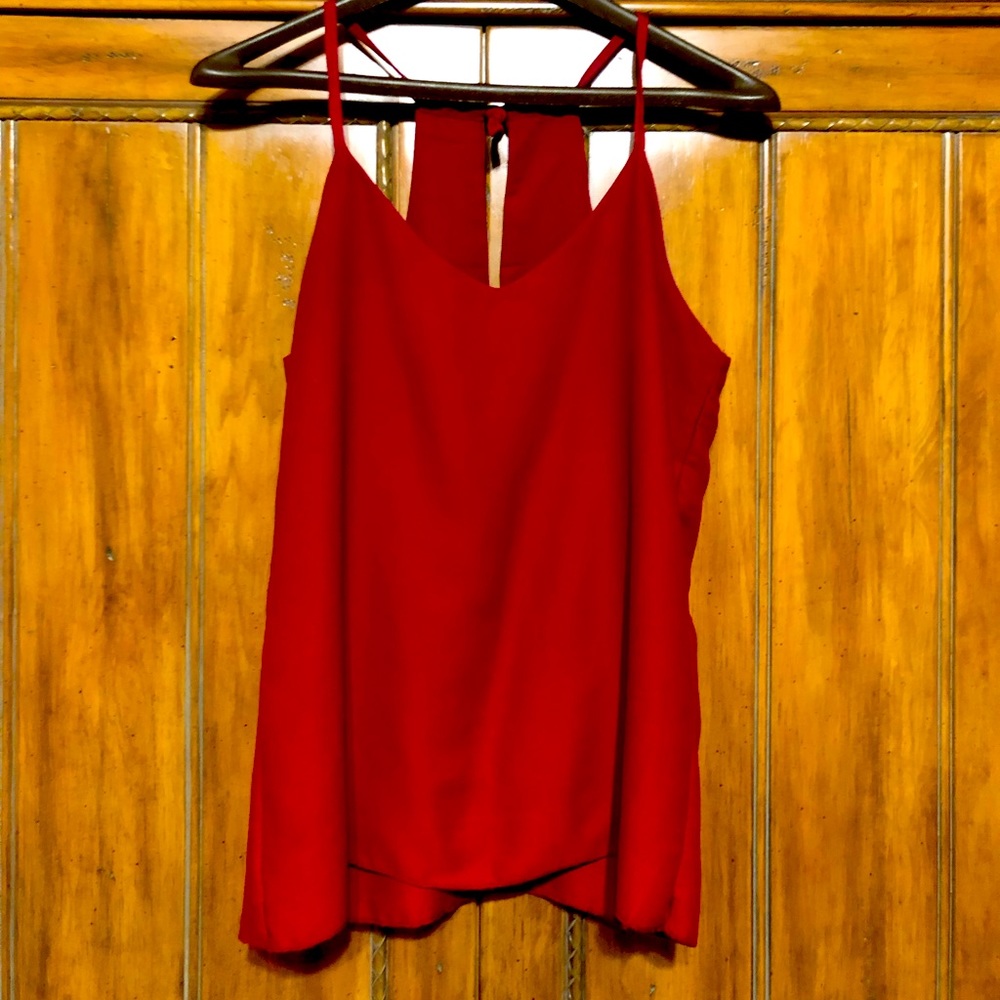 Rich, luxurious red blouse, Size: Small. Gently Worn.